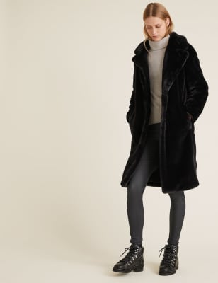 marks and spencer black coats womens