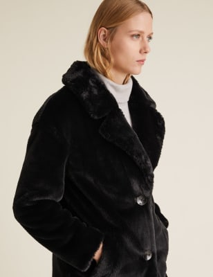 marks and spencer black coats womens