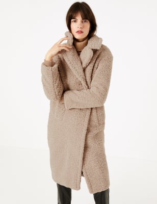 Long teddy coat outlet zara