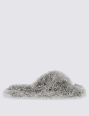 Faux Fur Mule Slippers Image 2 of 6