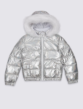 Faux Fur Padded Coat (3-14 Years) Image 2 of 5