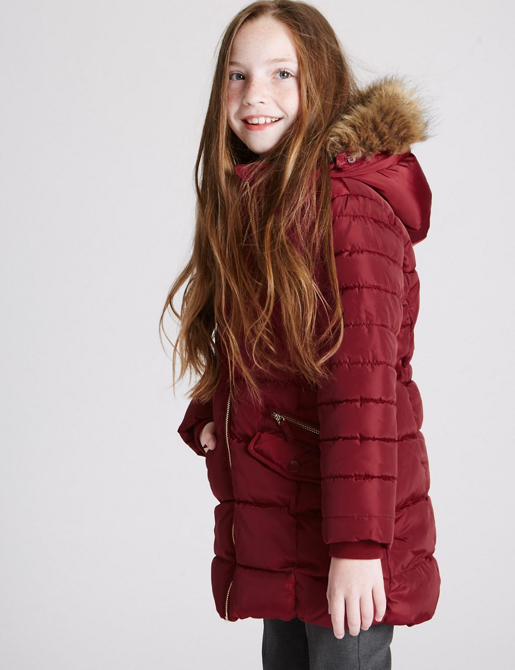 Faux Fur Padded Coat With Stormwear™ (3-16 Years) 3 of 8