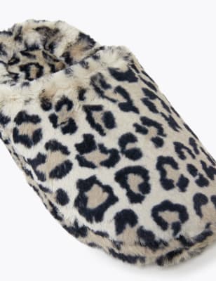 Animal print best sale mule slippers