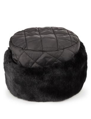 Faux Fur Quilted Upbrim Hat Image 1 of 2