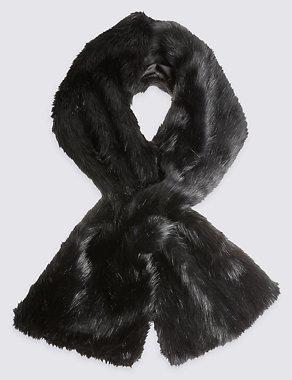 Faux Fur Scarf with Modal Image 2 of 4