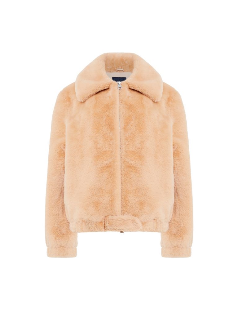 Jackets & Coats, Petite Faux Fur Rever Collar Short Coat