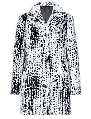 Faux Fur Spotted Coat Image 2 of 4