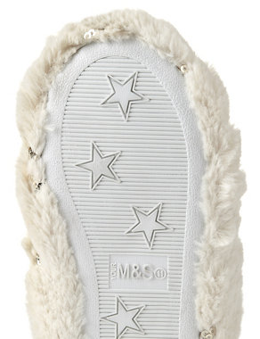 Faux Fur Star Slippers Image 2 of 4