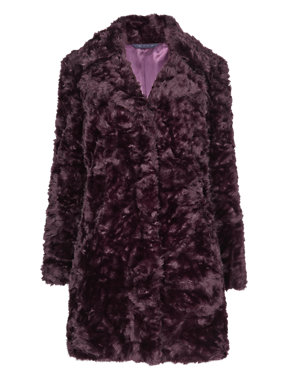 Faux Fur Textured Coat Image 2 of 5