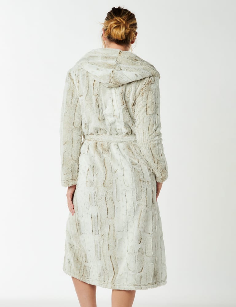 Faux fur deals robe with hood