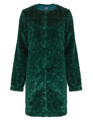 Faux Fur Textured Overcoat Image 2 of 4