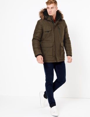 Mens parka coats marks and spencer sale