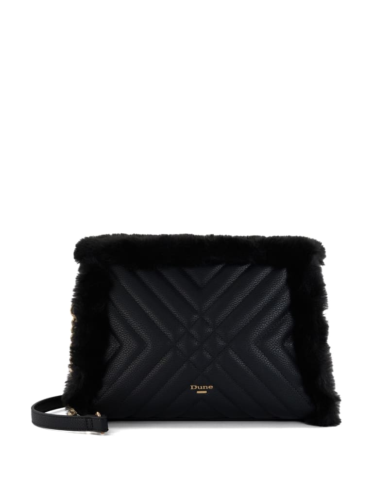 Faux Fur Trim Quilted Cross Body Bag Dune London M S