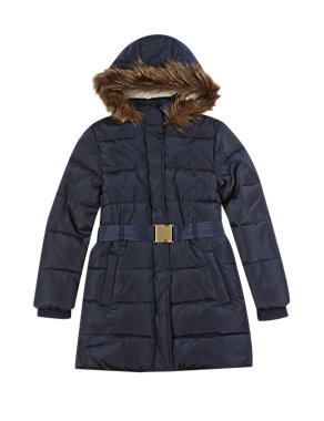 Faux Fur Trim Thermal Coat with Stormwear™ Image 2 of 7