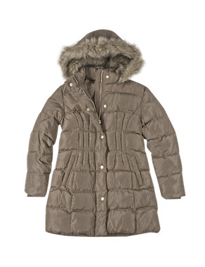 Faux Fur Trim Thermal Padded Coat with Stormwear™ (5-14 Years) Image 2 of 4