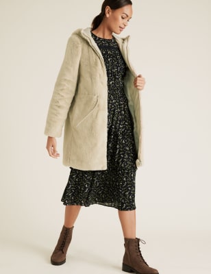 Marks and spencer hot sale faux fur coat