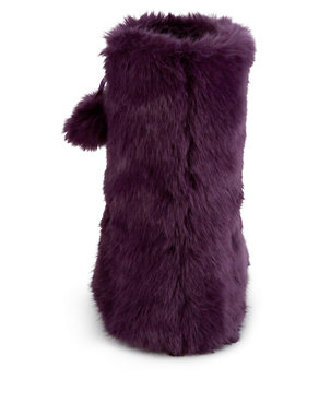 Faux Fur Yeti Slipper Boots Image 2 of 4