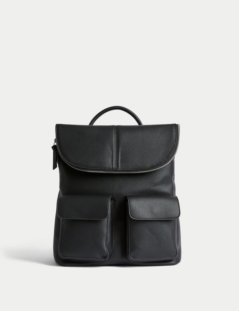 Faux Leather Backpack 1 of 4