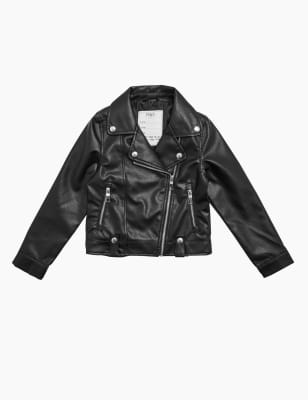 Kids leather hot sale biker jacket