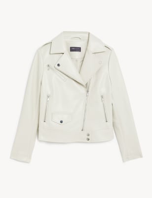 Long white leather clearance jacket