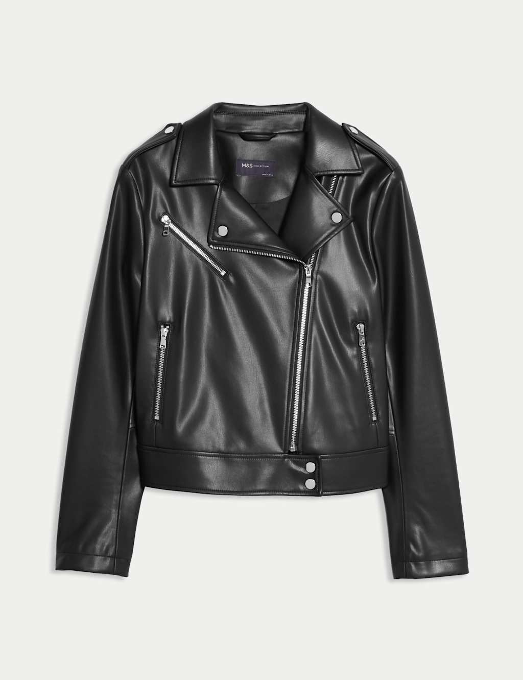 Faux Leather Biker Jacket 1 of 7