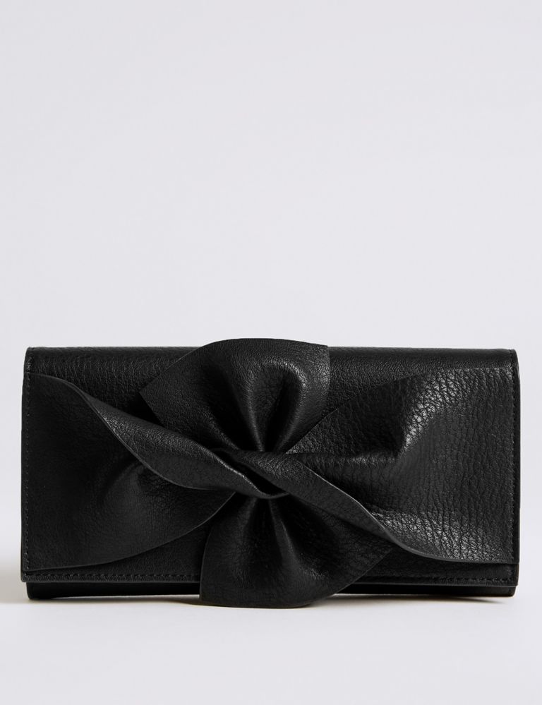 Faux Leather Bow Detail Purse 1 of 5