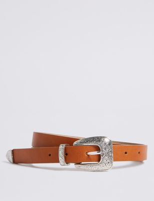 Faux Leather Buckle Detail Hip Belt Image 2 of 3