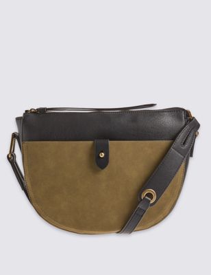 Faux Leather Casual Saddle Bag Image 2 of 5