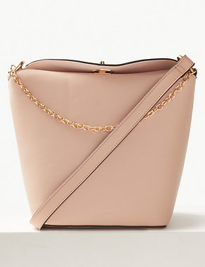 Faux Leather Chain Detail Cross Body Bag Image 2 of 6