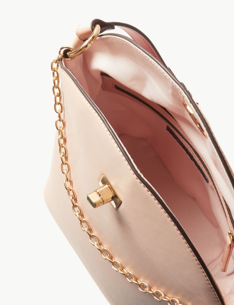 Faux Leather Chain Detail Cross Body Bag 5 of 6