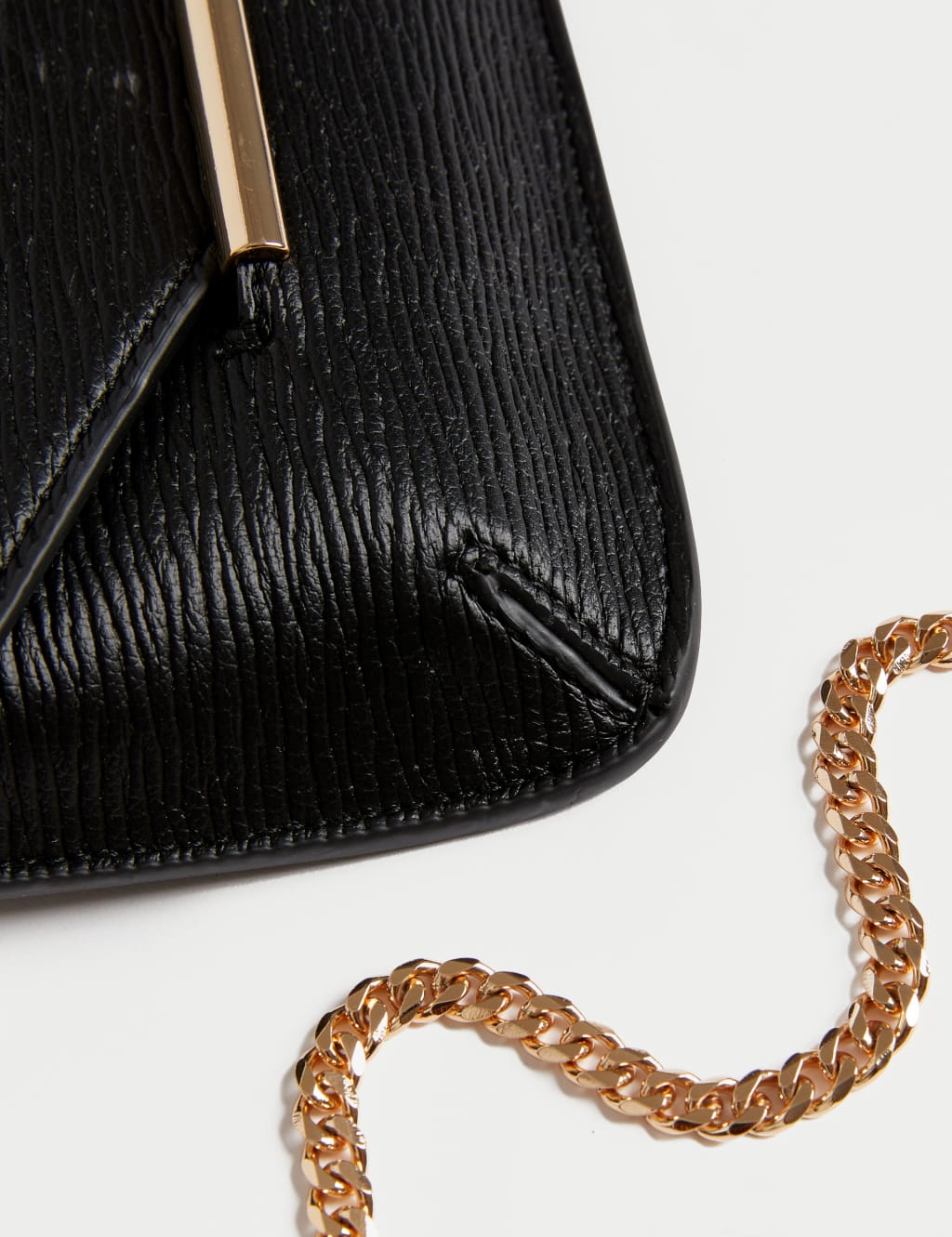 Faux Leather Chain Strap Clutch Bag M&S Collection M&S