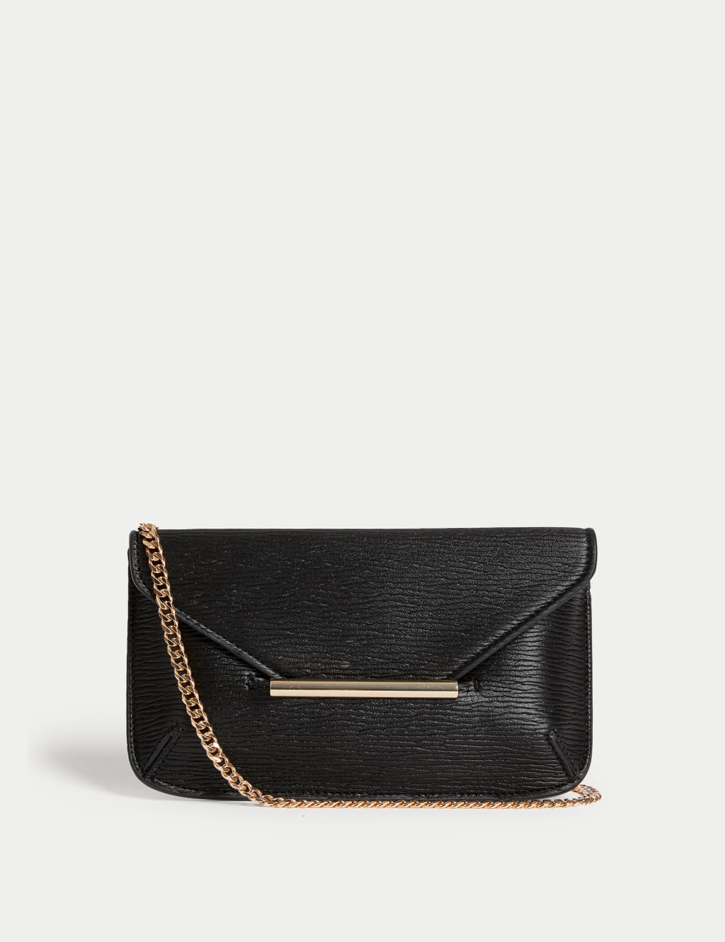 Faux Leather Chain Strap Clutch Bag M&S Collection M&S