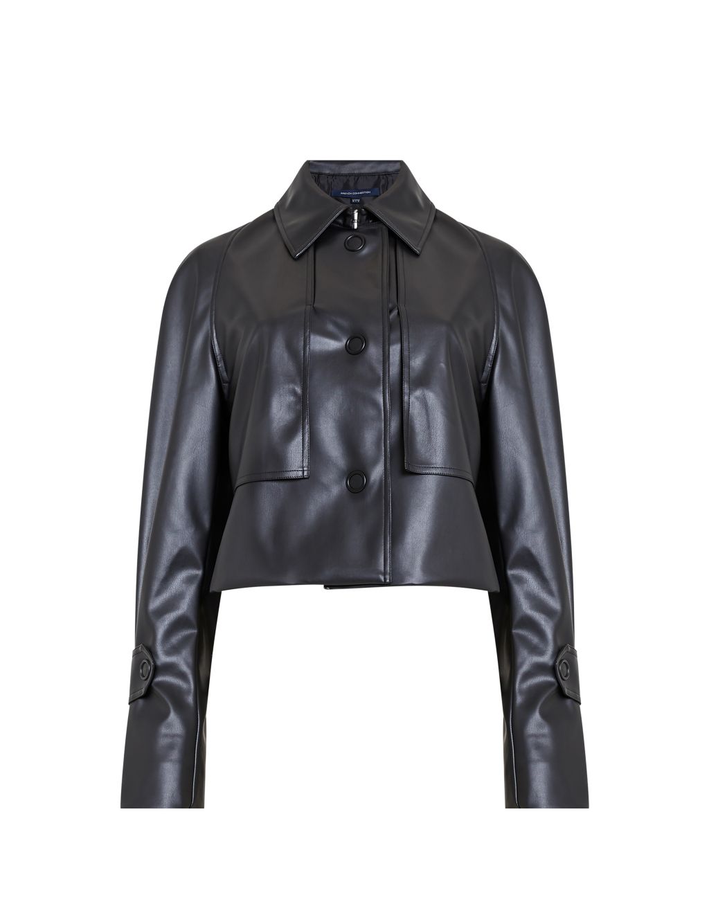 Faux Leather Collared Short Jacket | French Connection | M&S