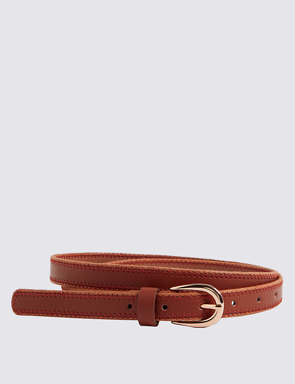 Faux Leather Contrast Tip Hip Belt Image 1 of 2
