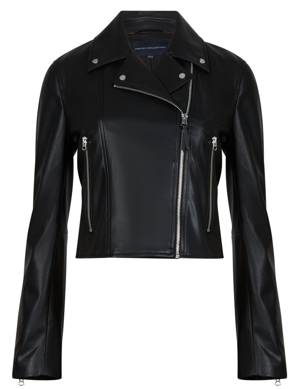 Faux Leather Cropped Biker Jacket 3 of 3