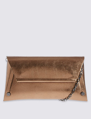 Faux Leather Envelope Clutch Bag Image 2 of 6