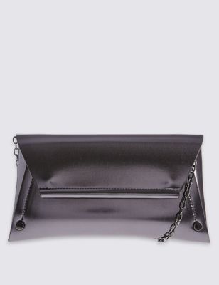Faux Leather Envelope Clutch Bag Image 2 of 5