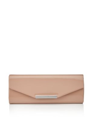 Faux Leather Envelope Patent Clutch Bag Image 2 of 5
