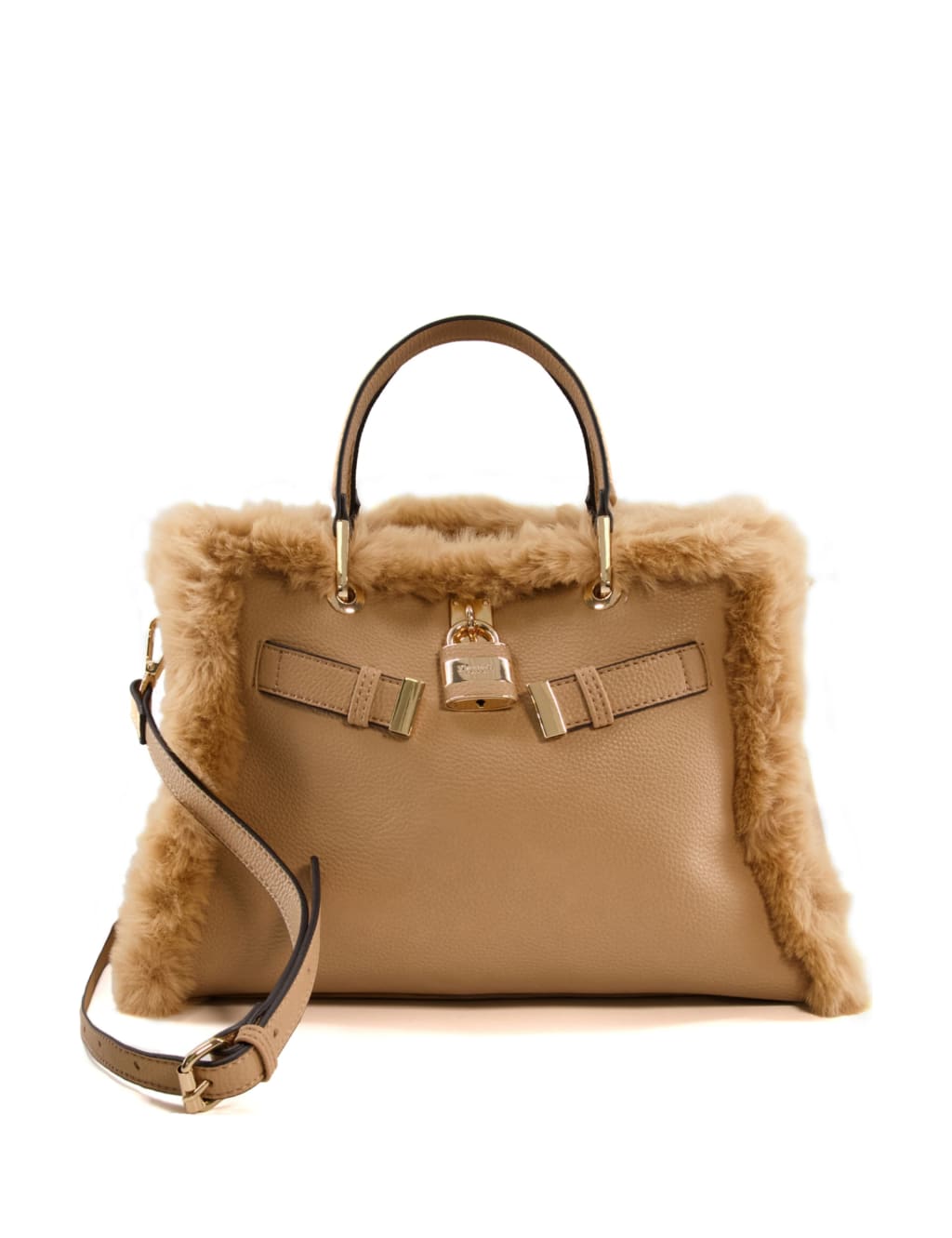 Faux Leather Fur Top Handle Tote Bag Dune London M S