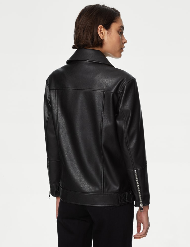 Faux Leather Girlfriend Biker Jacket 5 of 8