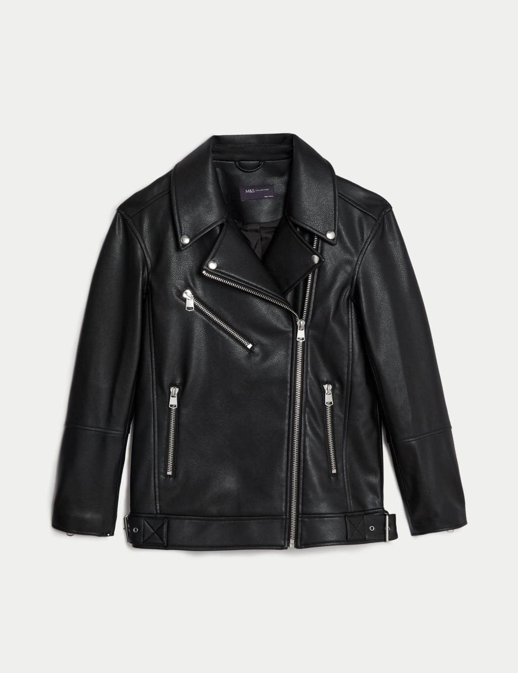 Faux Leather Girlfriend Biker Jacket 1 of 8