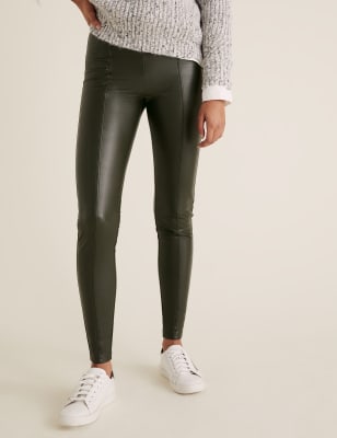 m&s leather look leggings