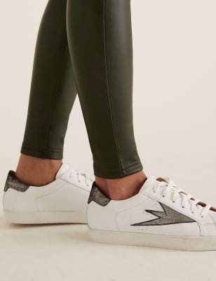 m&s leather look leggings