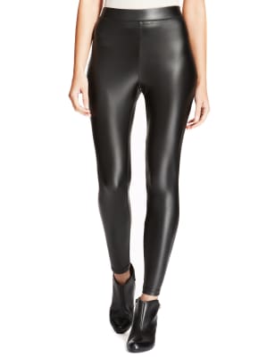 m&s leather look leggings