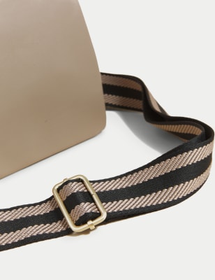 Faux Leather Messenger Cross Body Bag Image 2 of 5