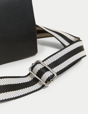 Faux Leather Messenger Cross Body Bag Image 2 of 5
