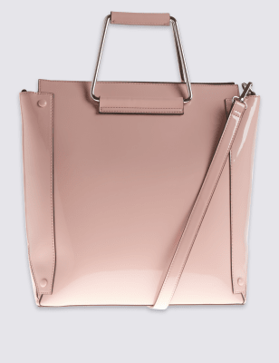 Metal handle 2025 tote bag