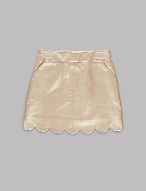 Faux Leather Metallic A-Line Skirt (5-14 Years) Image 2 of 3