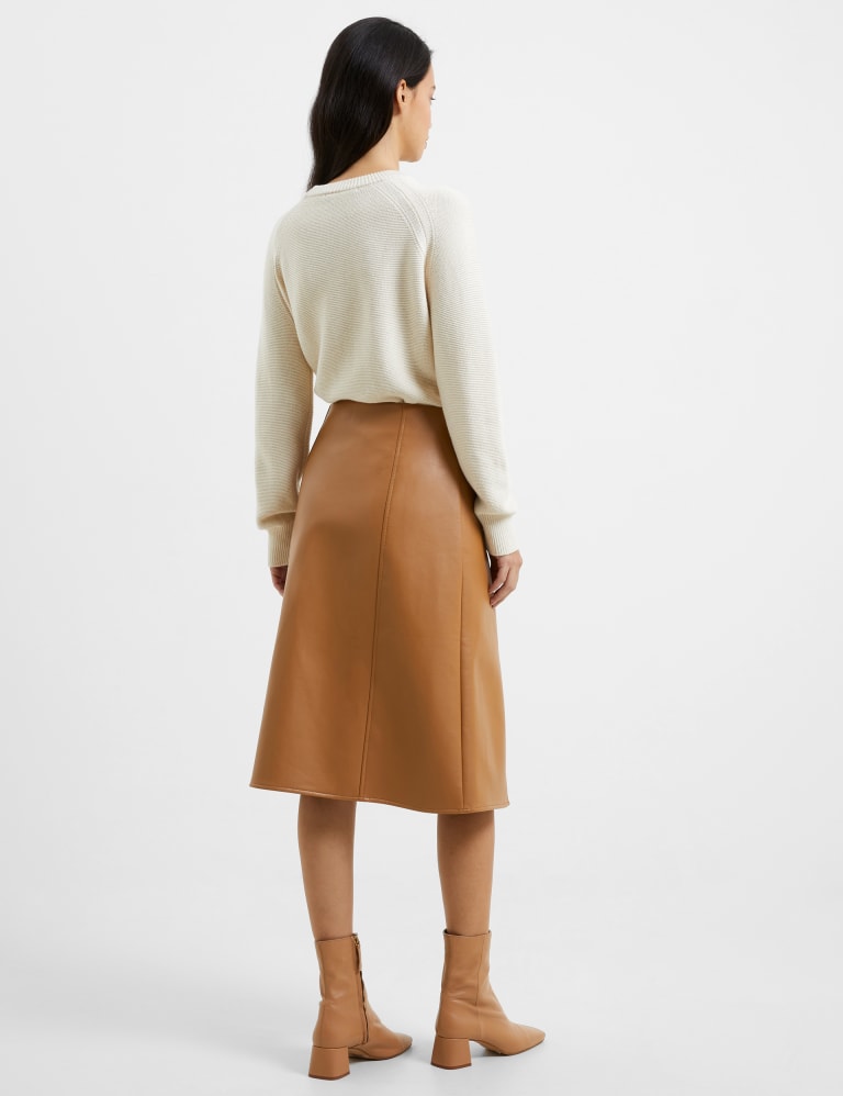 Marceline faux leather online a-line midi skirt