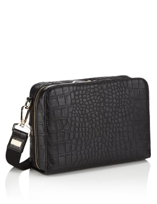 mock croc cross body bag